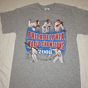 Philadelphia Phillies 2008 World Champions T-Shirt Vintage Delta Pro Weight Sz S